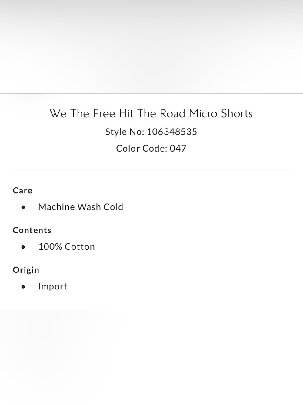 Free People We The Free Hit The Road Micro Shorts - Picture 9 of 10